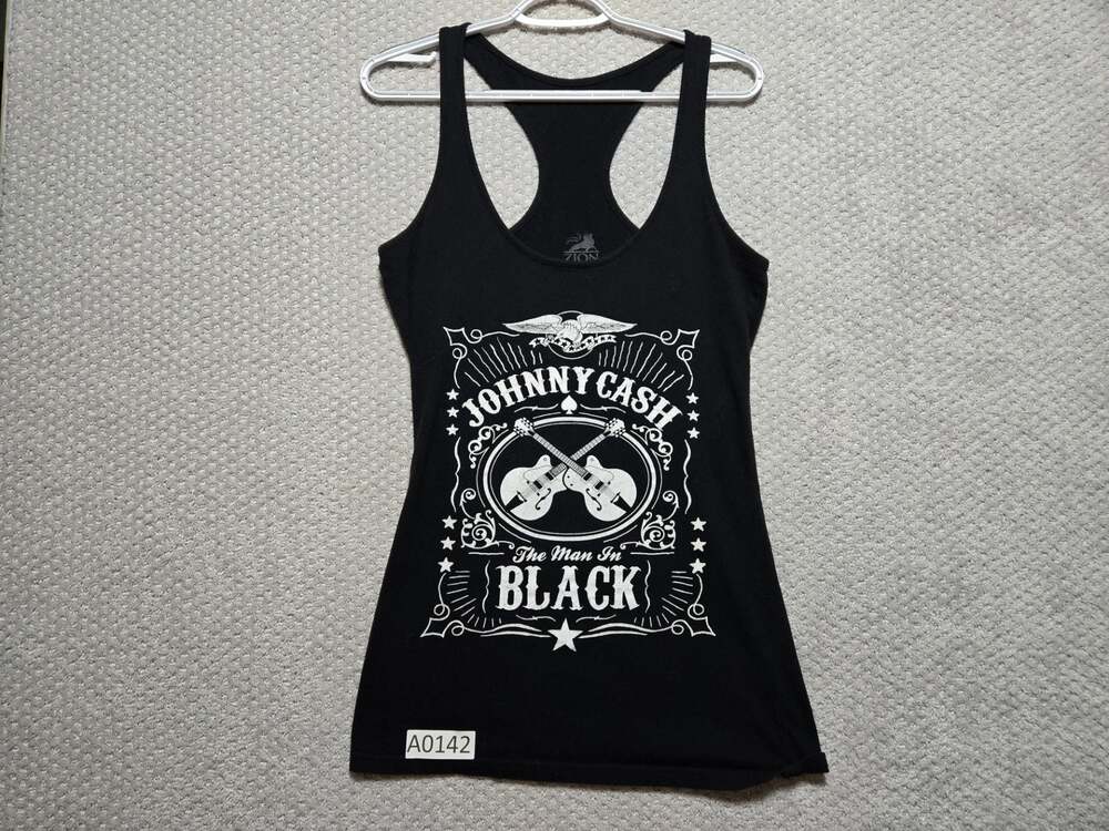 Zion Rootswear Johnny Cash The Man In Black Graphic Racerback Tank Top